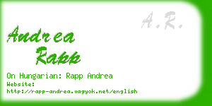 andrea rapp business card